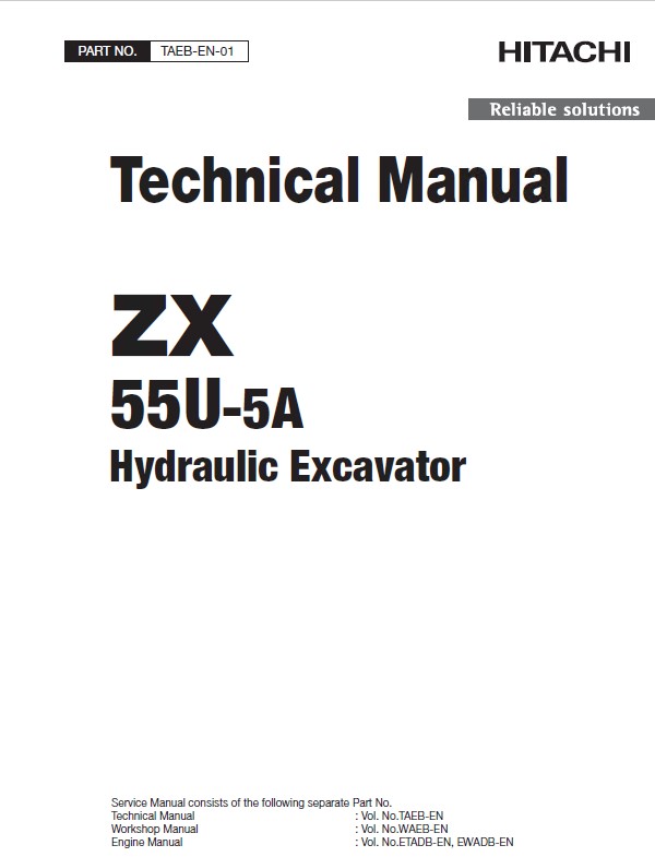 Hitachi Excavator ZX55U-5A Technical Manual